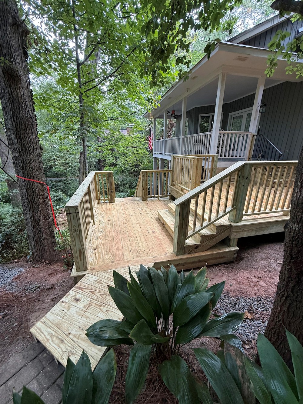 Outdoor stair railing